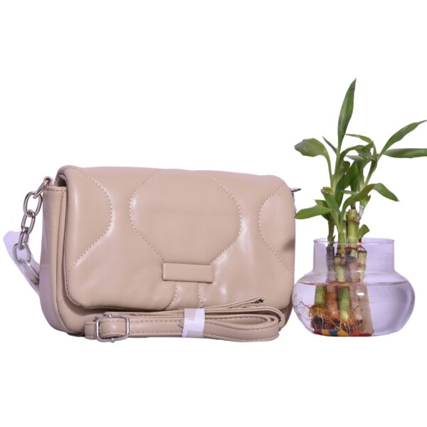 cream belt with strip plus chain and matching sling bag