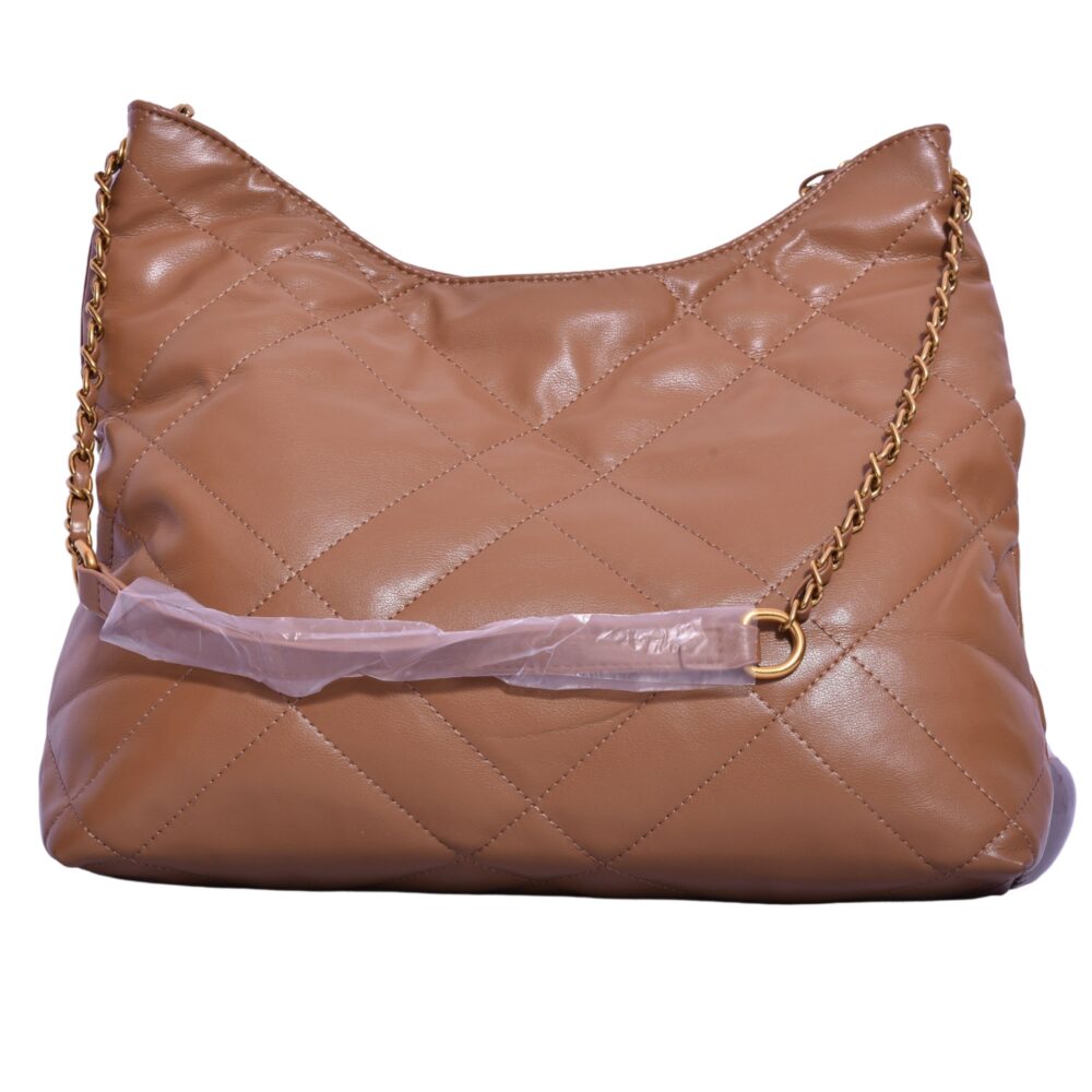Mocha Chic Metal Sling Shoulder Bag