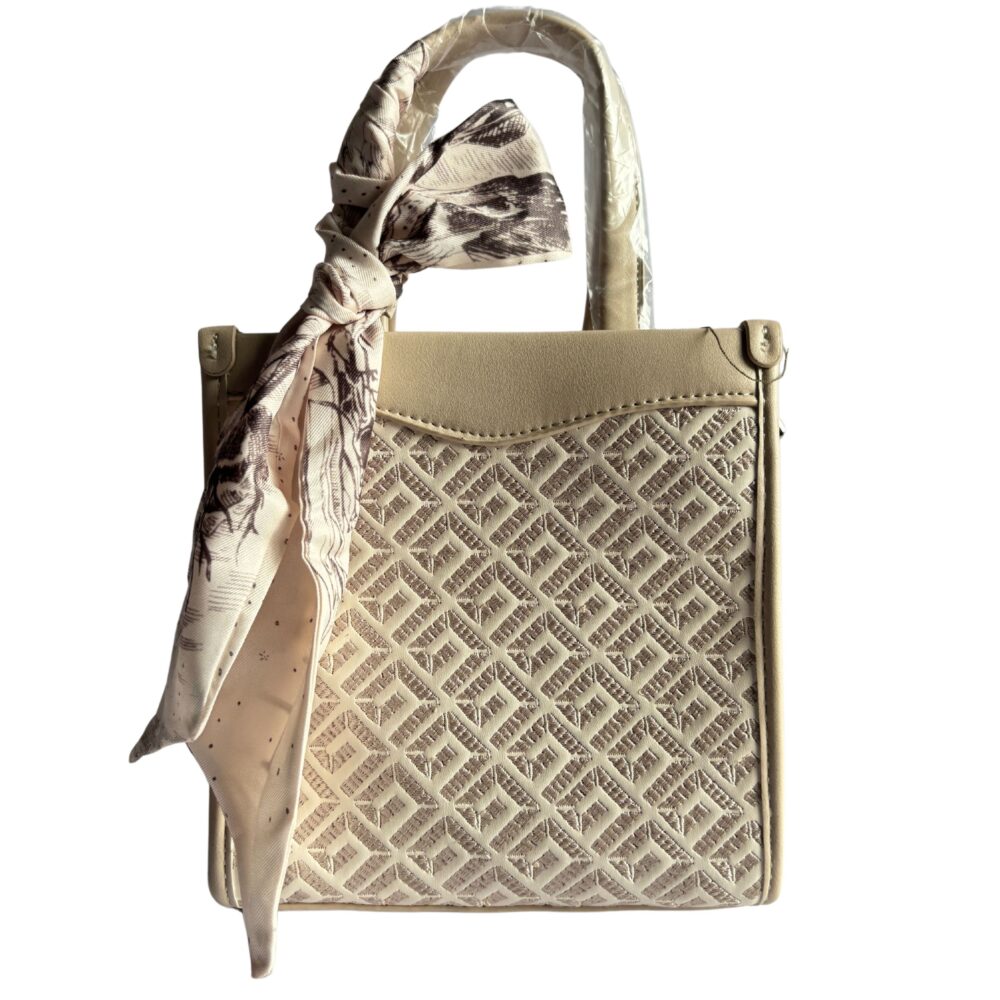 Ivory Bloom – Cream Embossed Sling & Handbag