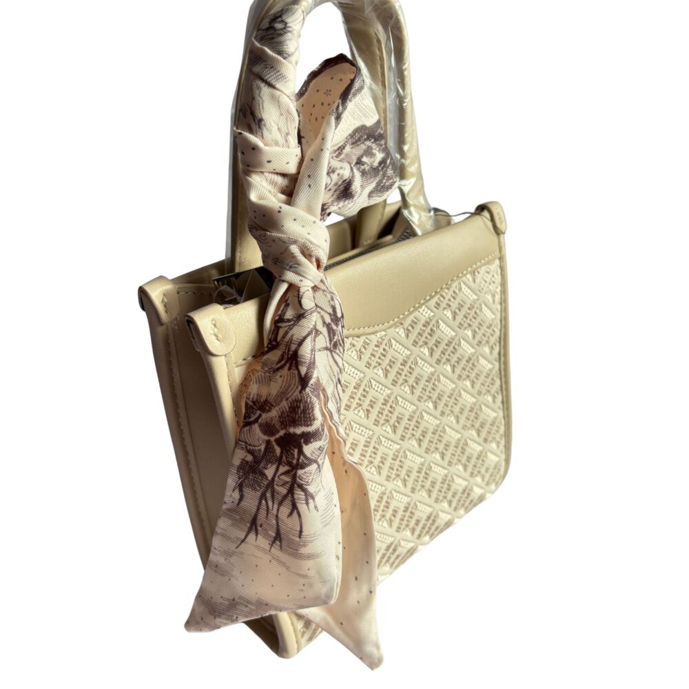 Ivory Bloom – Cream Embossed Sling & Handbag