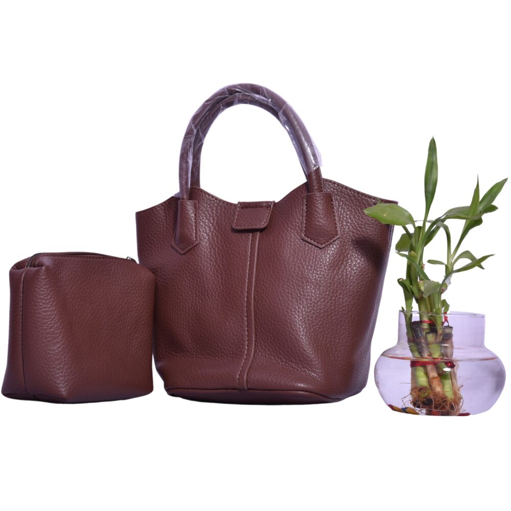 MochaMuse – Coffee Brown Dual Charm Bag