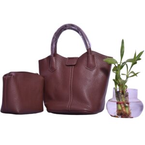 MochaMuse – Coffee Brown Dual Charm Bag