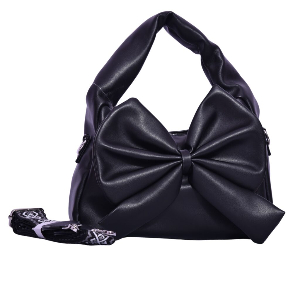 Onyx Bloom Black Bow Bag