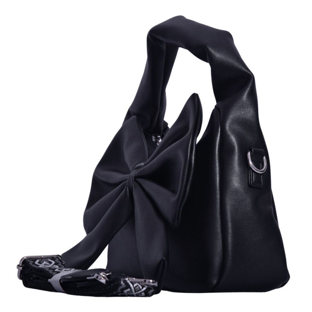 Onyx Bloom Black Bow Bag