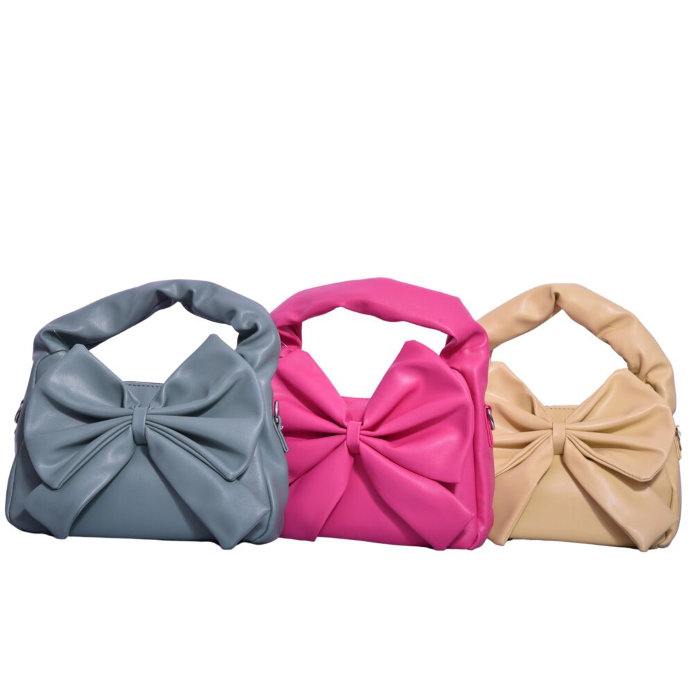 Rosé Charm Dark Pink Bow Bag