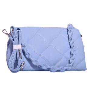 Aura Blue Quilted Shoulder Bag