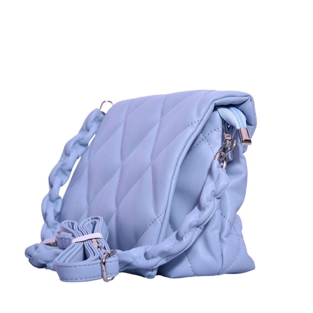 Aura Blue Quilted Shoulder Bag