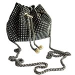 White Rhinestone Bucket Bag