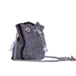White Rhinestone Bucket Bag