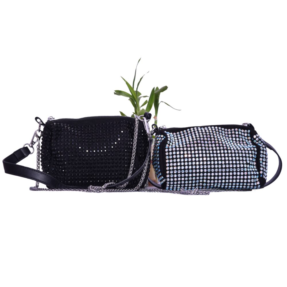 NoirGleam Black Stone Sling Bag