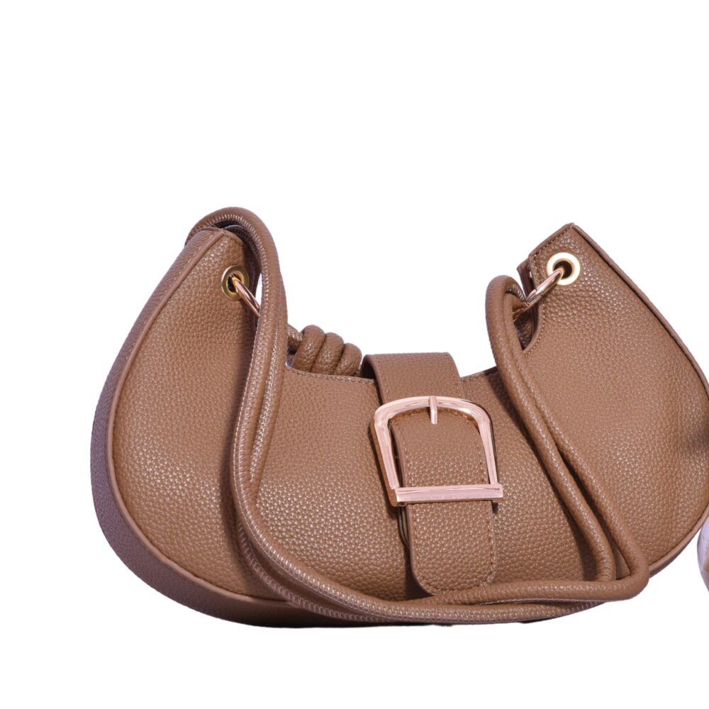Chic Brown Half Moon Sling Bag