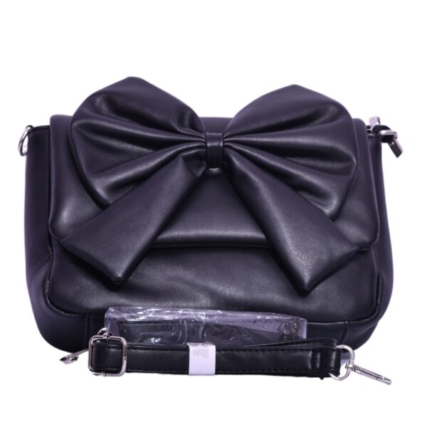 Black Bow Sling Bag with Gold Chain – NoirBelle