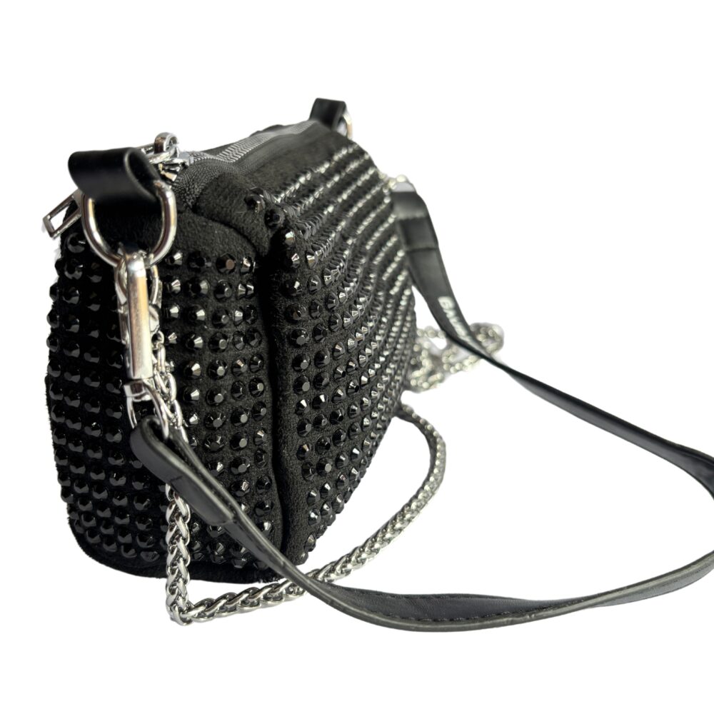 NoirGleam Black Stone Sling Bag