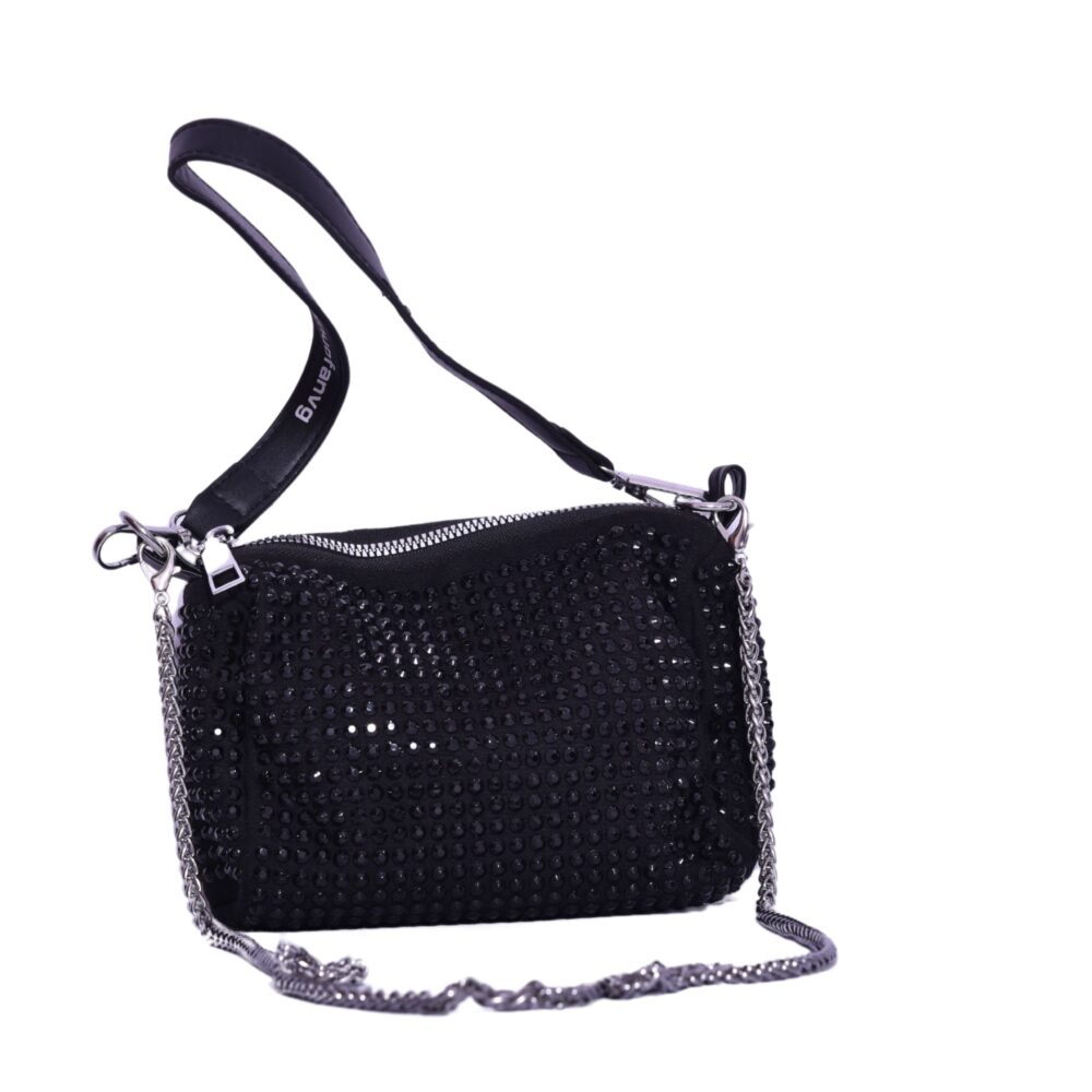 NoirGleam Black Stone Sling Bag