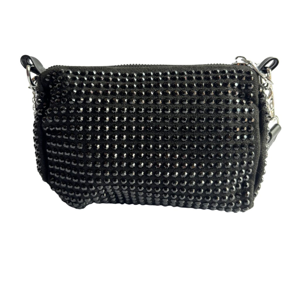 NoirGleam Black Stone Sling Bag